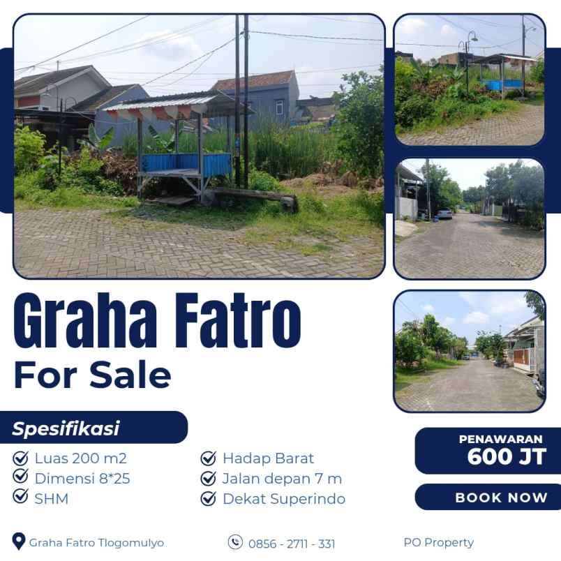tanah dijual graha fatro tlogomulyo pedurungan