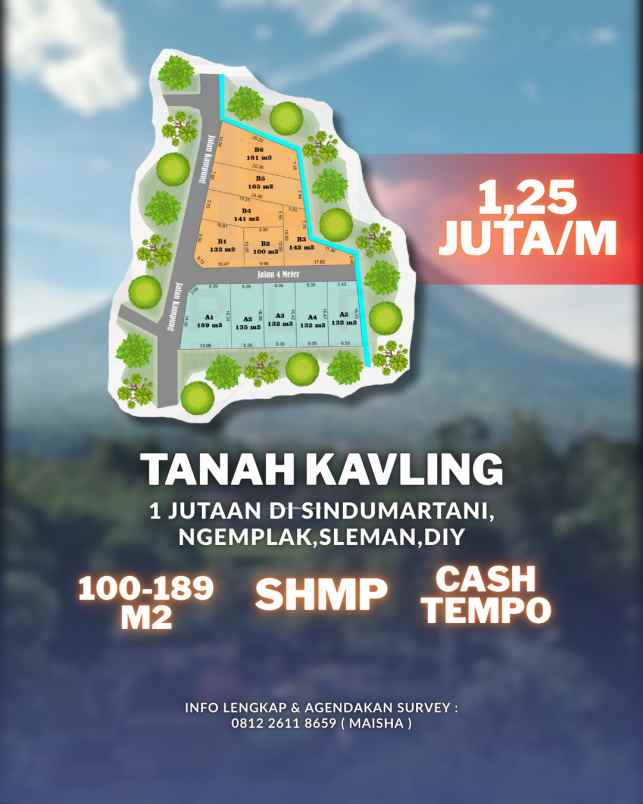 tanah kavling shm pekarangan di area ngemplak