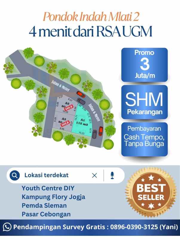 tanah murah di mlati dekat perempatan kronggahan