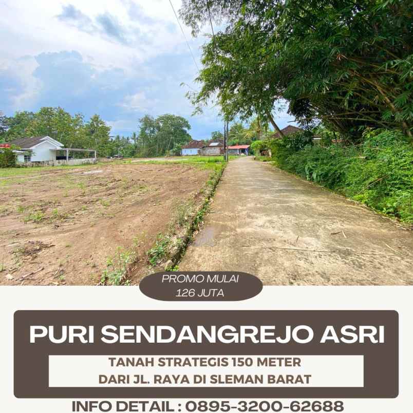 tanah pekarangan strategis 126 juta di sleman barat