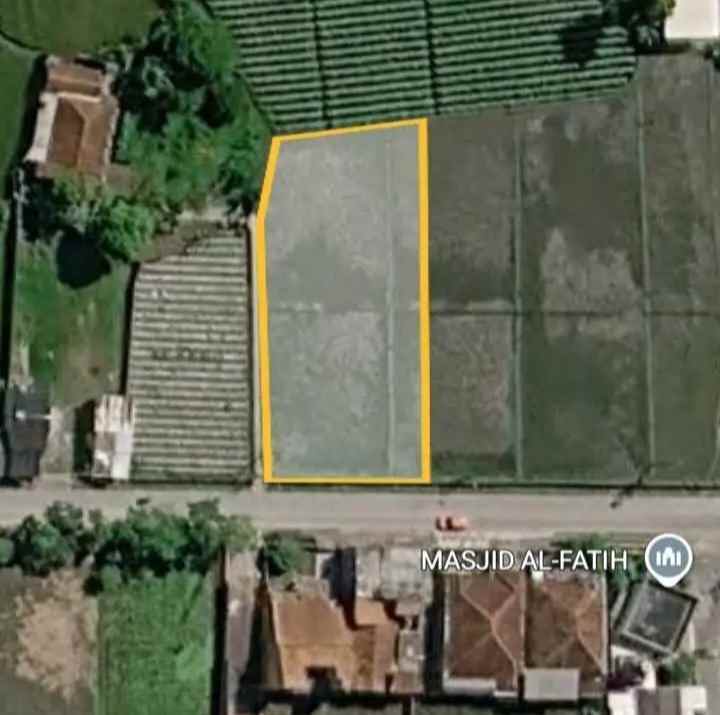 tanah sawah strategis lebar muka 22m