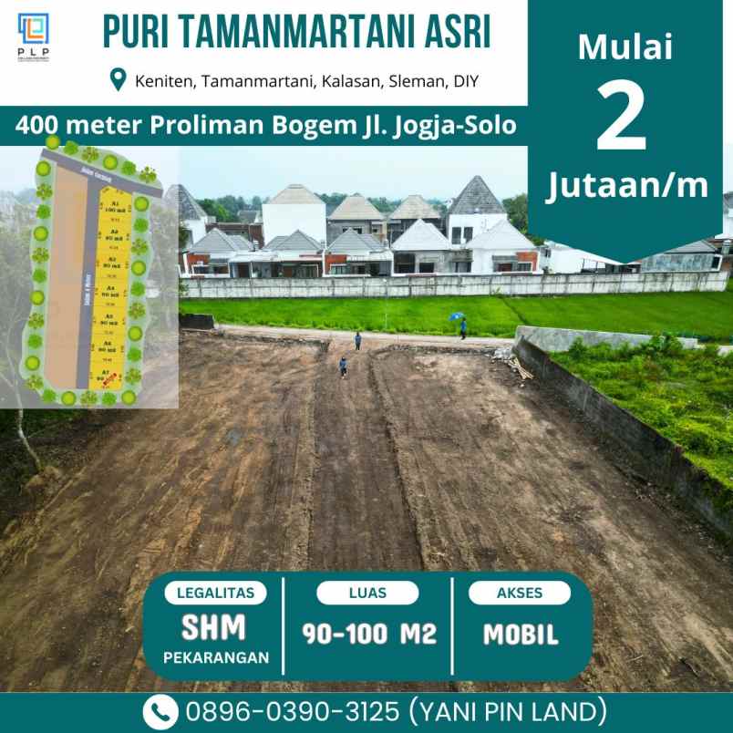 tanah shm pekarangan utara jalan jogja solo
