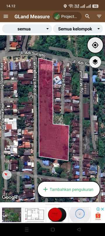 tanah siap bangun adisucipto luas 14 200