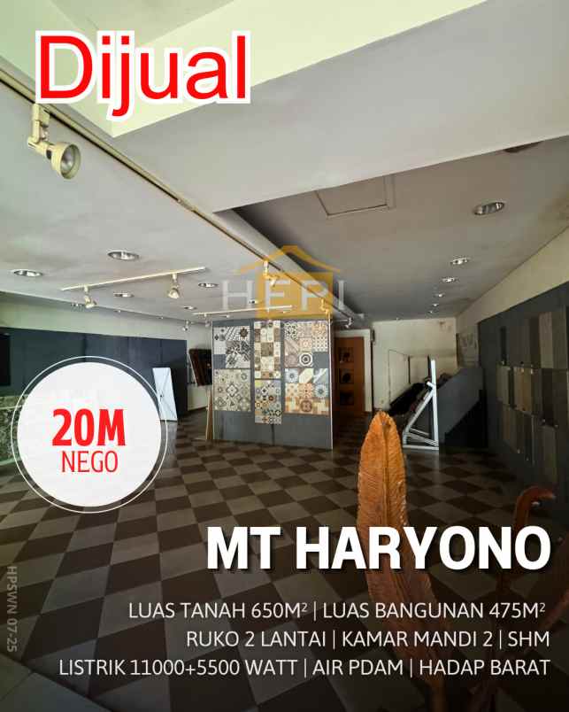 dijual ruko di mt haryono semarang