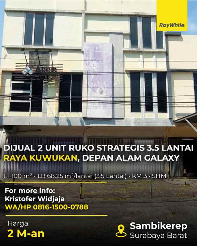 dijual ruko gudang kantor raya kuwukan