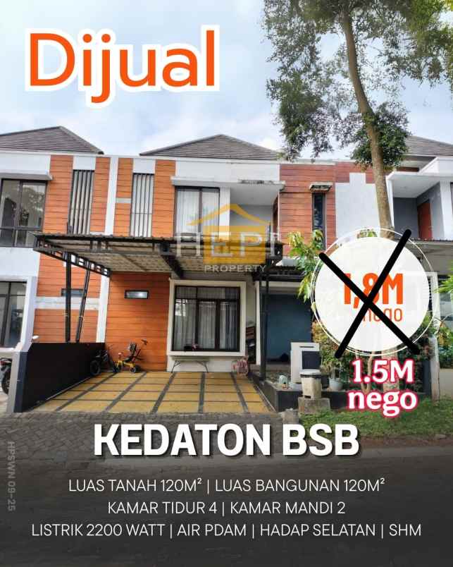 dijual rumah di kedaton bsb semarang