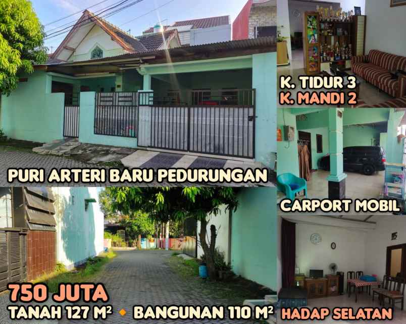 dijual rumah di puri arteri baru pedurungan semarang