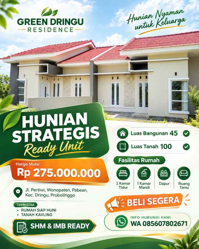 dijual rumah dringu