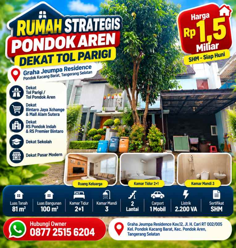 dijual rumah graha jeumpa residence kav