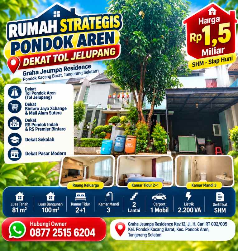 dijual rumah graha jeumpa residence kav