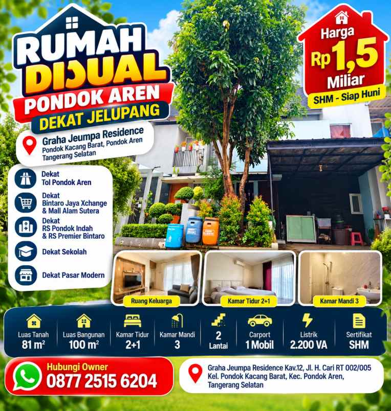 dijual rumah graha jeumpa residence kav