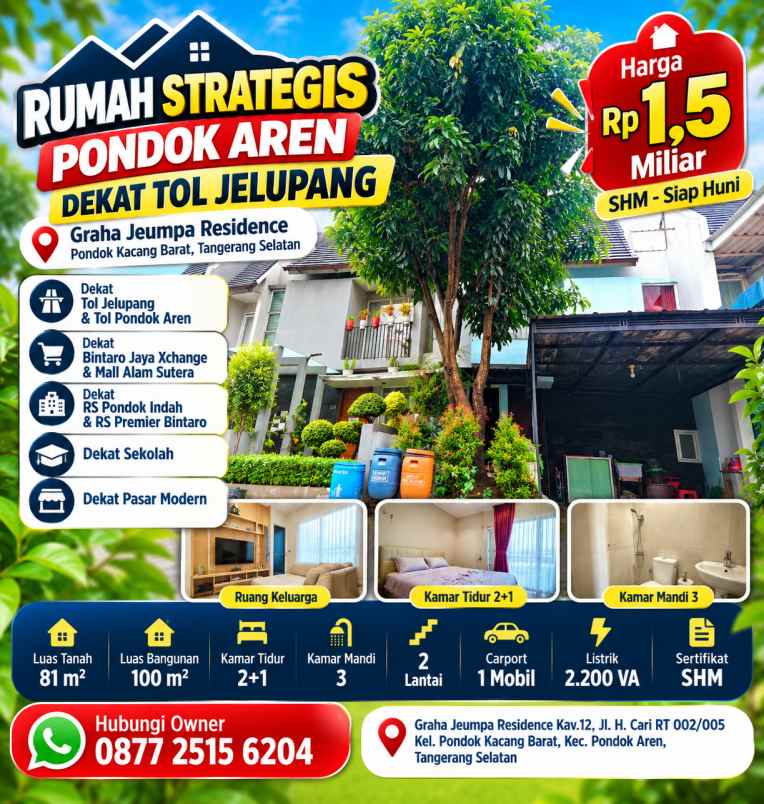 dijual rumah graha jeumpa residence kav