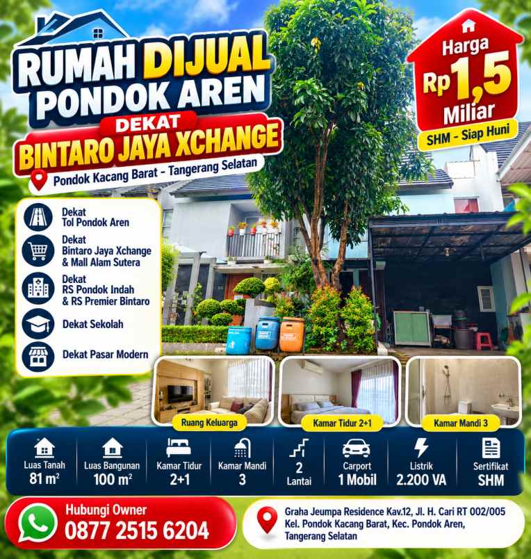 dijual rumah graha jeumpa residence kav