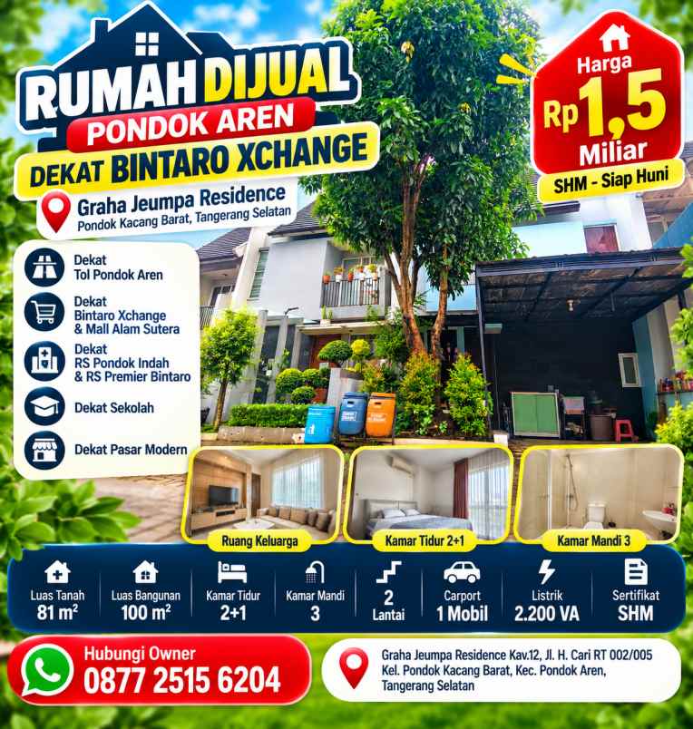 dijual rumah graha jeumpa residence kav