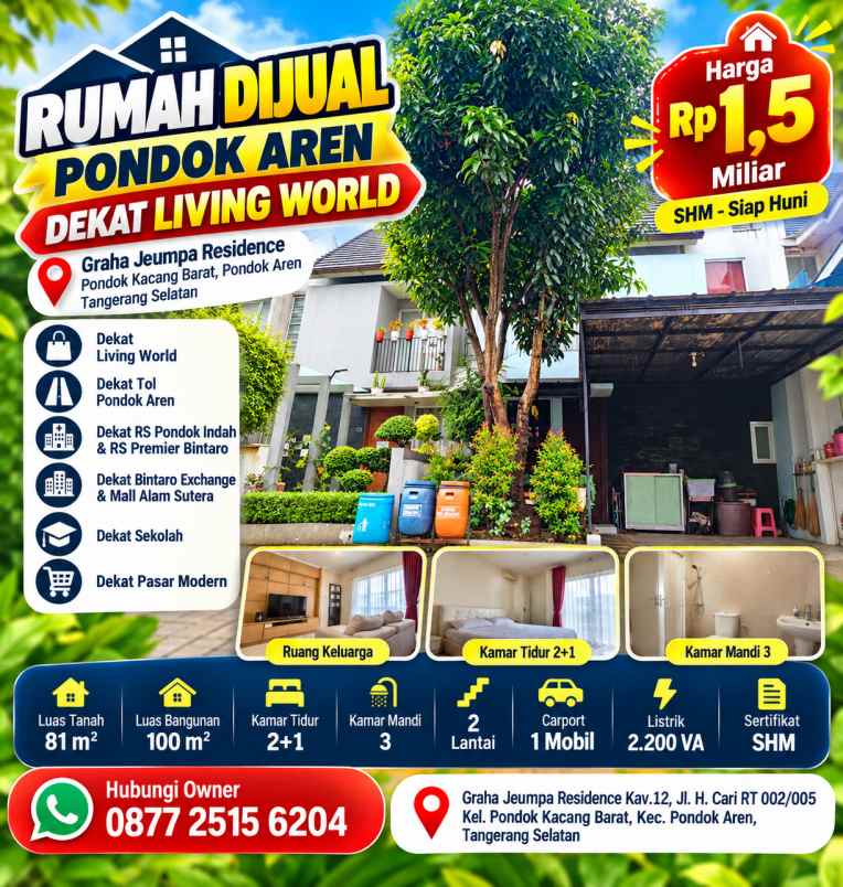 dijual rumah graha jeumpa residence kav
