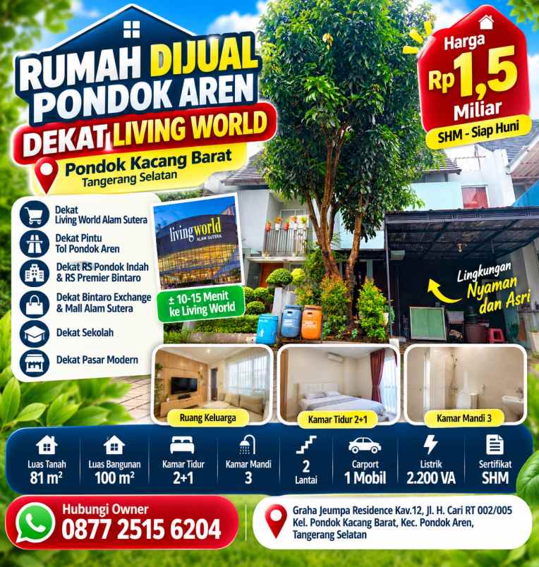 dijual rumah graha jeumpa residence kav