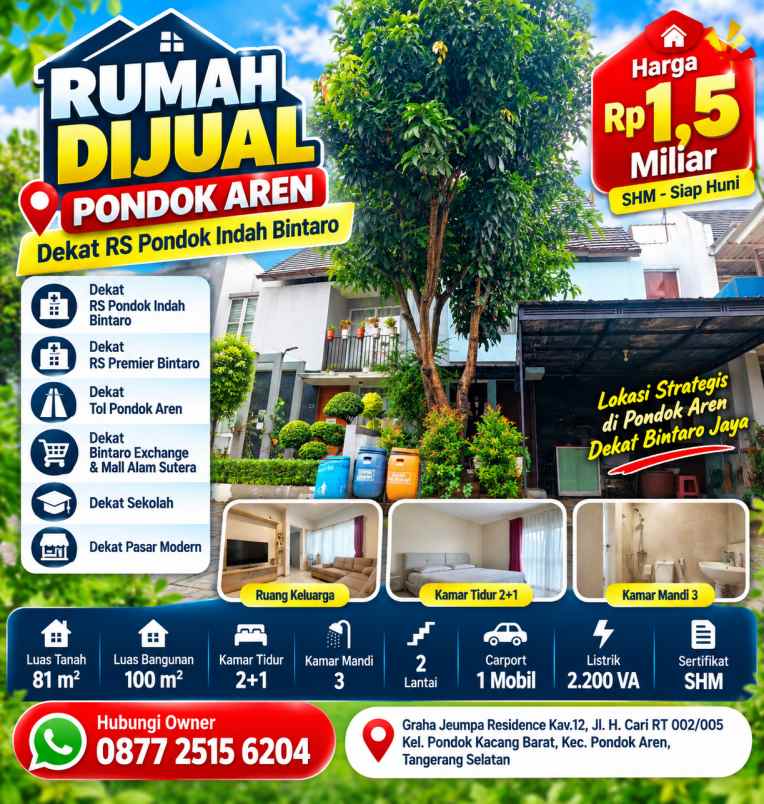 dijual rumah graha jeumpa residence kav