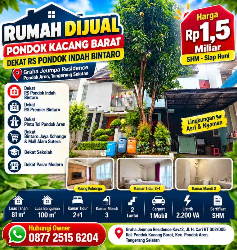 dijual rumah graha jeumpa residence kav