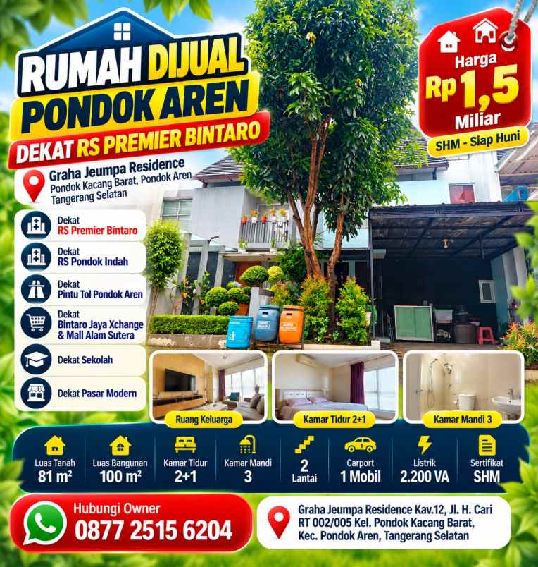dijual rumah graha jeumpa residence kav