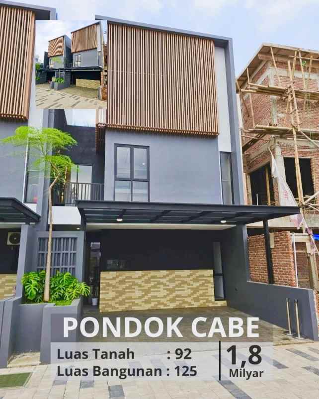 dijual rumah jalan raya pondok cabe