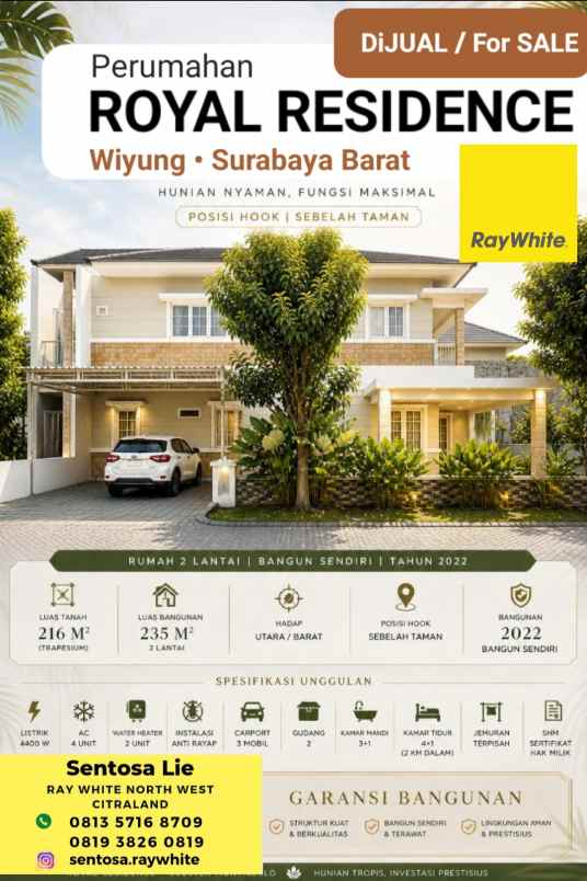 dijual rumah jalan royal residence