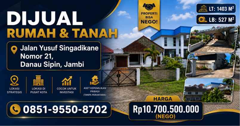 dijual rumah jalan yusuf singadikane