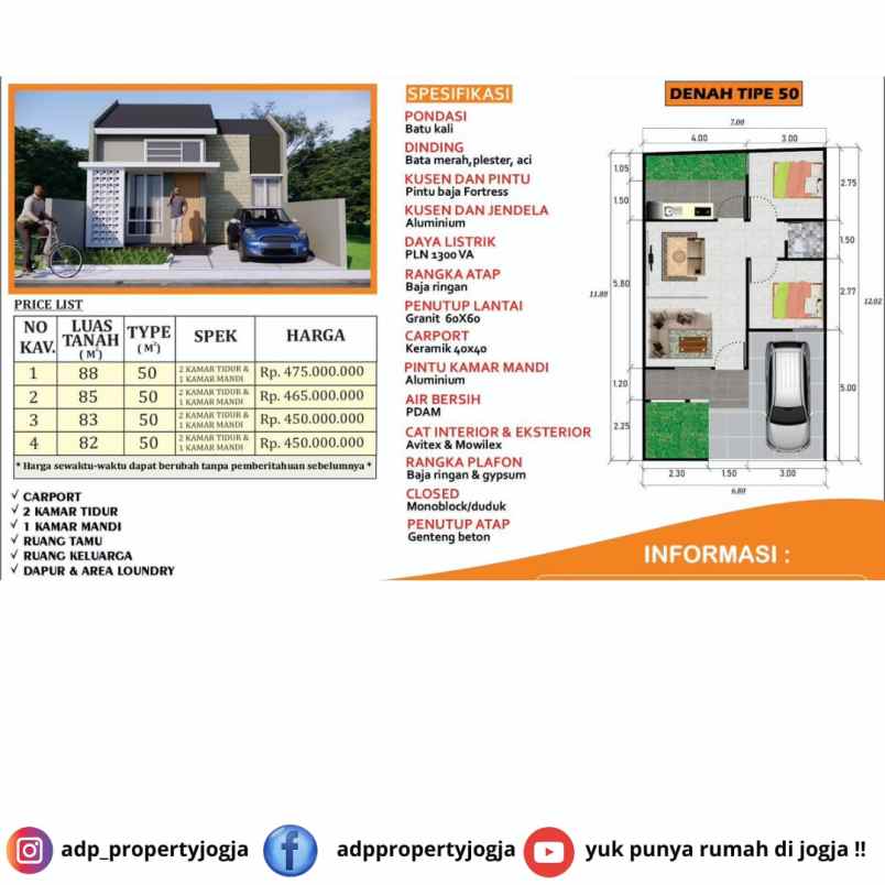 dijual rumah jl godean km 12 sidoluhur
