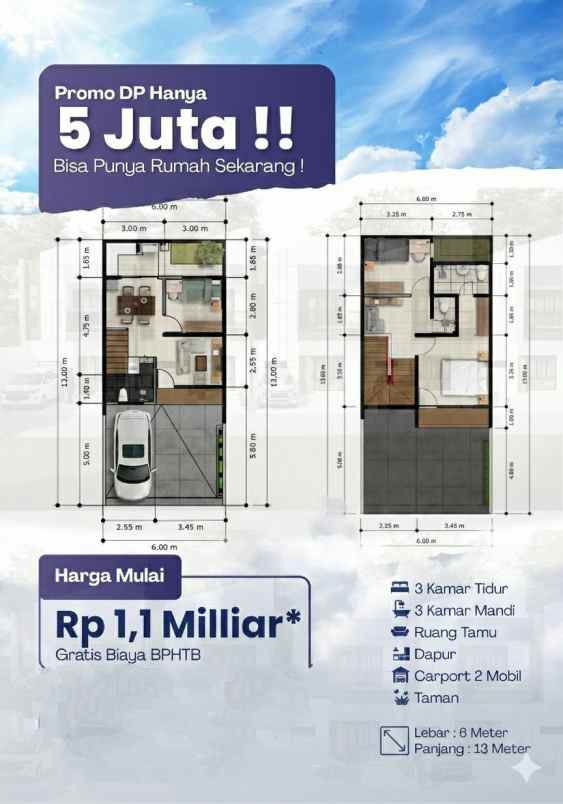 dijual rumah jl raya jatikramat