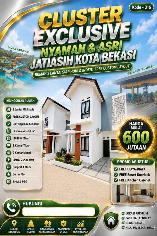 dijual rumah jl wibawa mukti ii