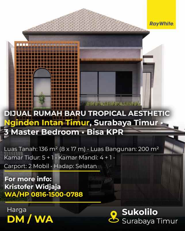 dijual rumah nginden intan timur