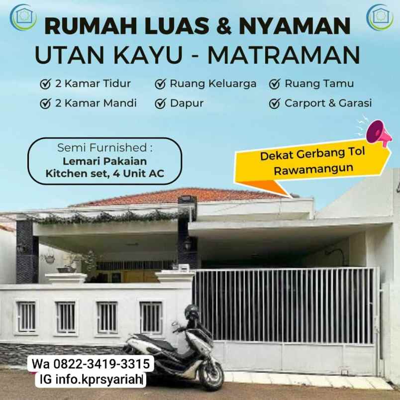 dijual rumah utan kayu