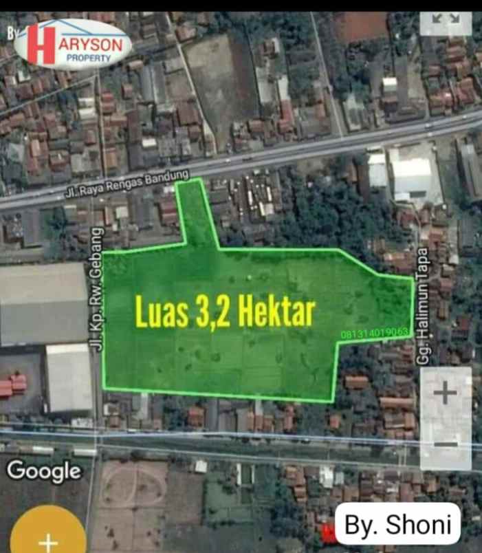 dijual tanah 3 2 hektar cikarang timur