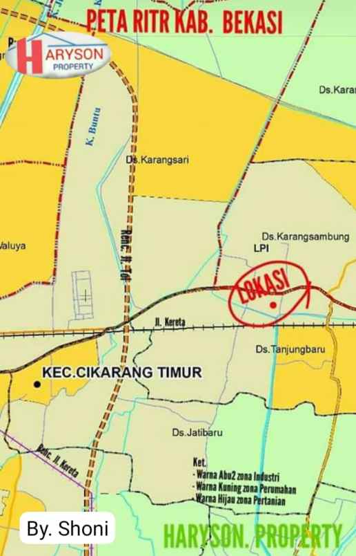 dijual tanah 3 2 hektar cikarang timur
