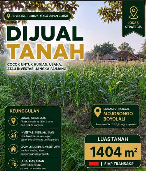 dijual tanah cocok untuk investasi jangka panjang