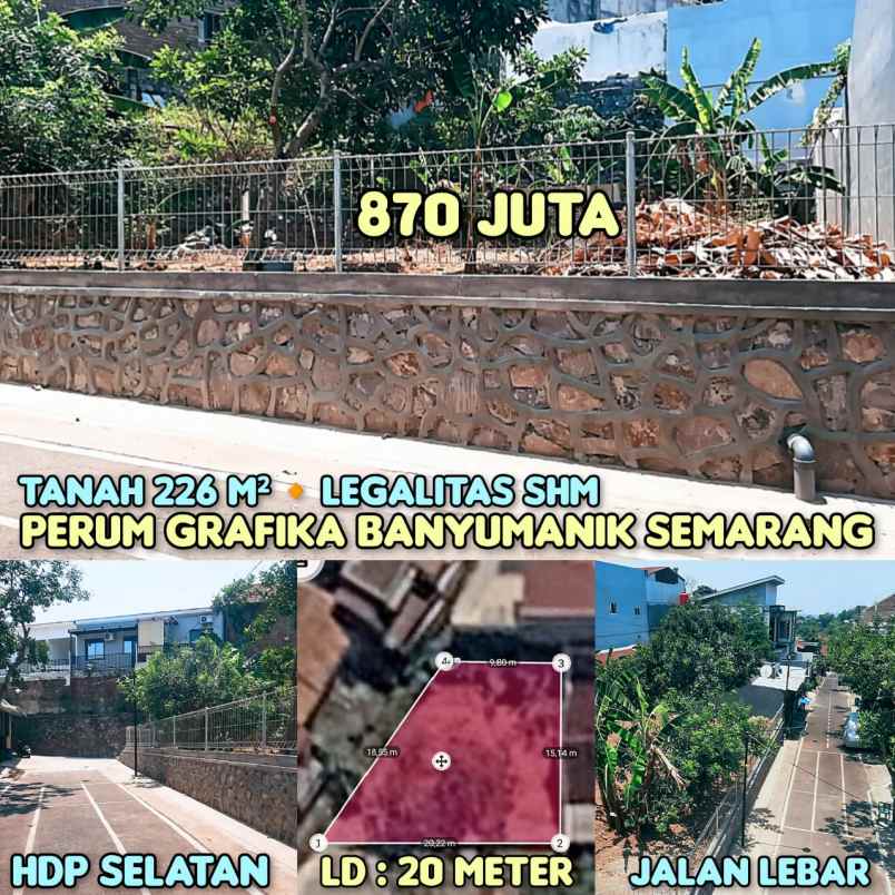 dijual tanah di perum grafika banyumanik semarang