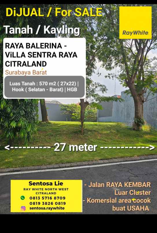 dijual tanah jalan raya balerina villa