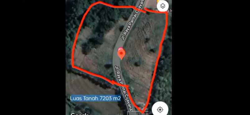 dijual tanah jalan raya pantai cijayana
