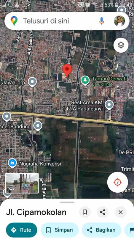 dijual tanah jl ciipamokolan rancasari