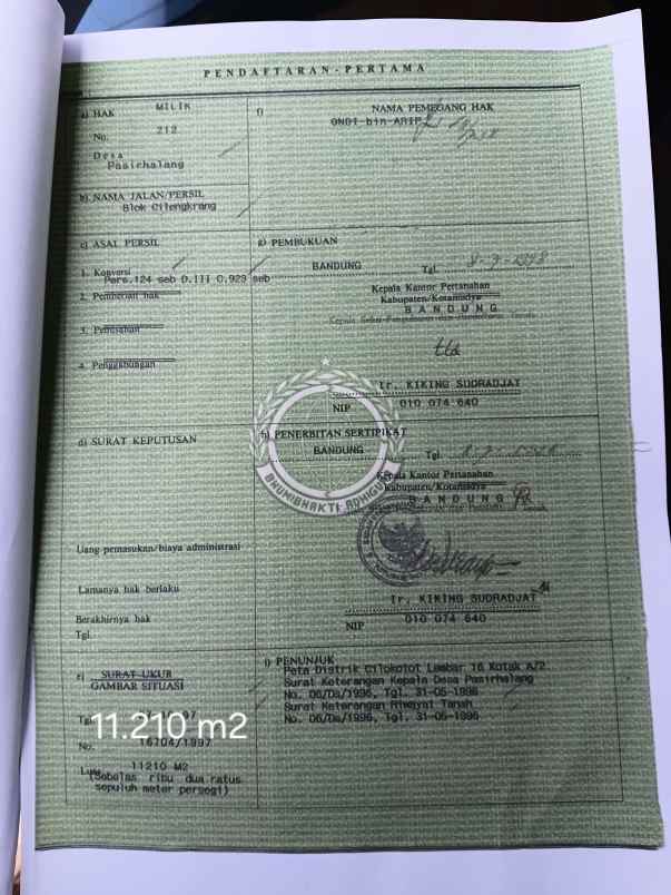 dijual tanah jl h gofur cilame