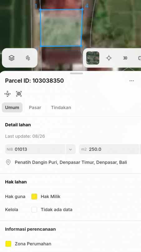 dijual tanah jl siulan