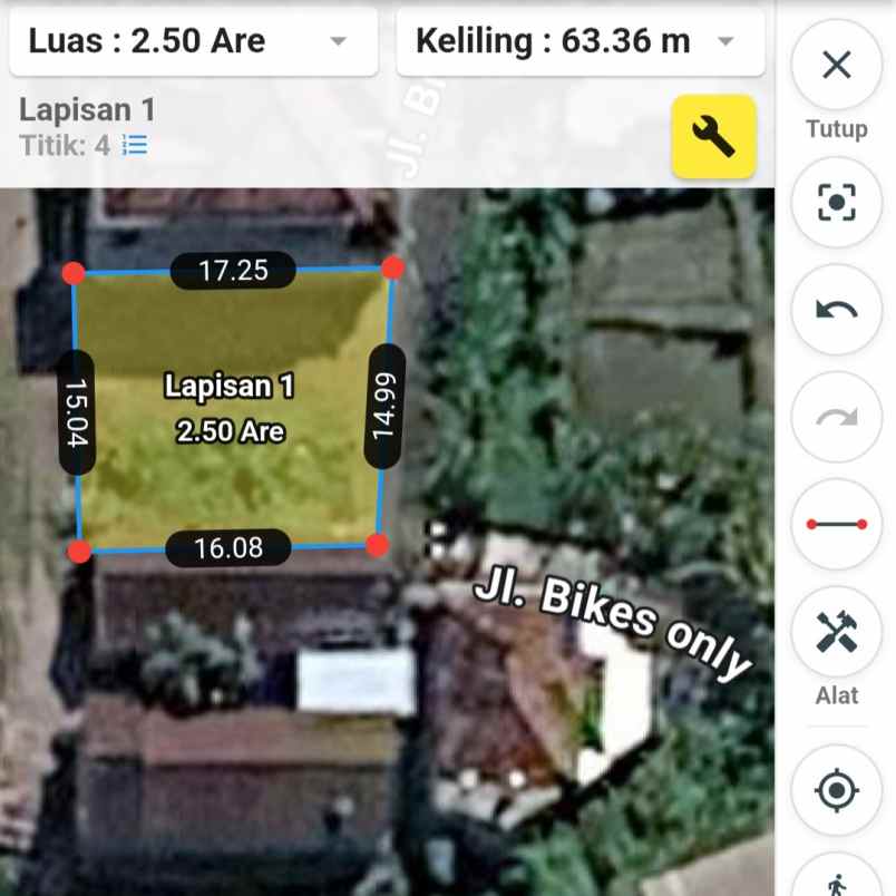 dijual tanah jl siulan