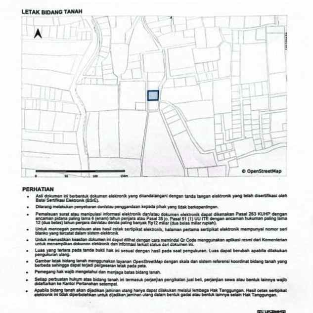 dijual tanah jl siulan