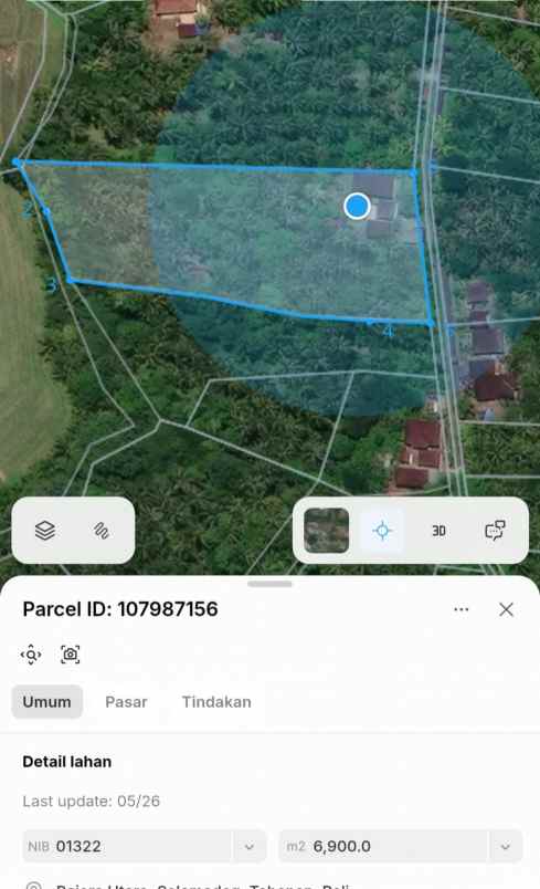 dijual tanah kebun akses jalan hotmix legalitas shm