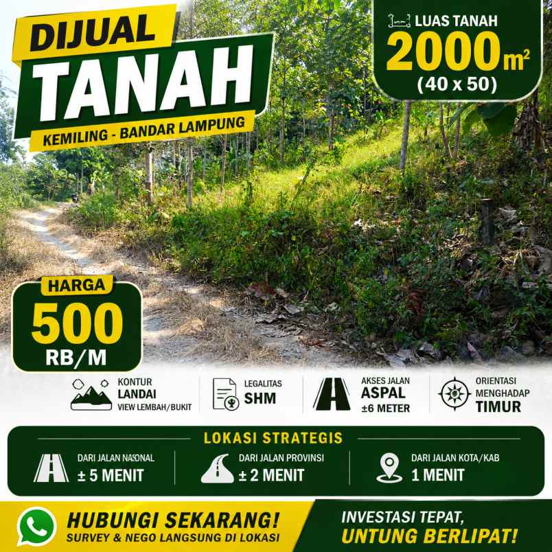 dijual tanah kemiling bandar lampung