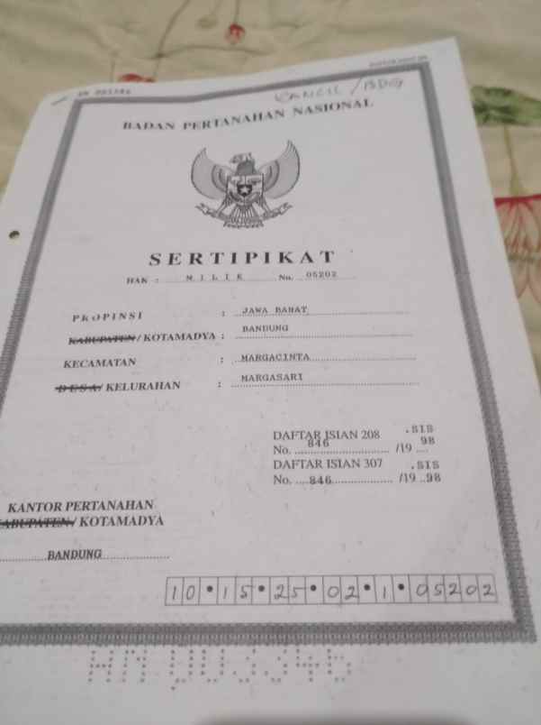 dijual tanah kl cipamokolan rancasari