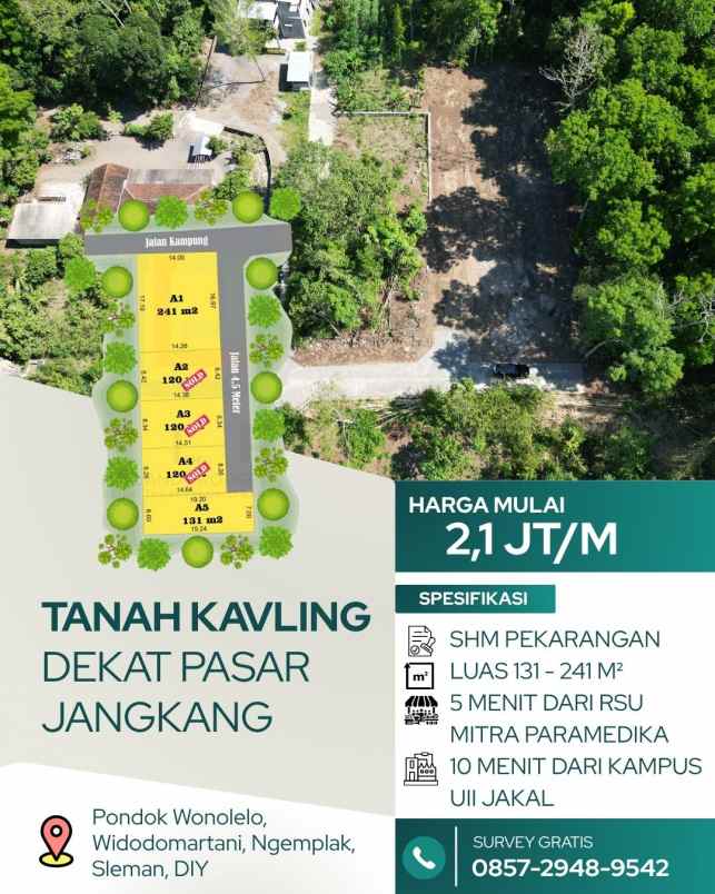 dijual tanah pondok wonolelo
