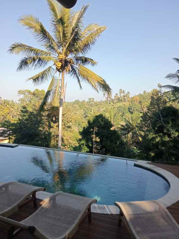 dijual villa menawan view sawah dan sungai yang indah