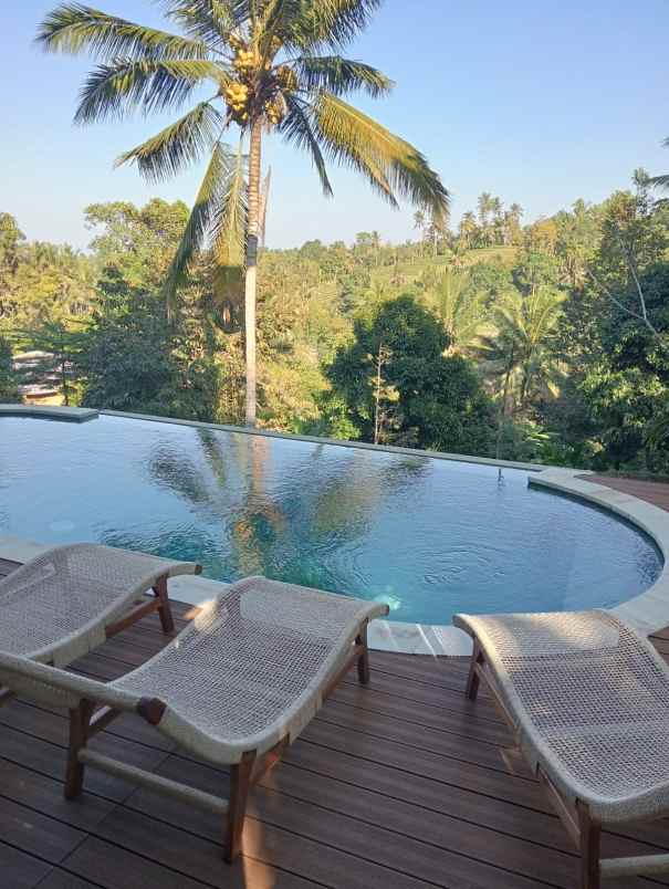 dijual villa menawan view sawah dan sungai yang indah