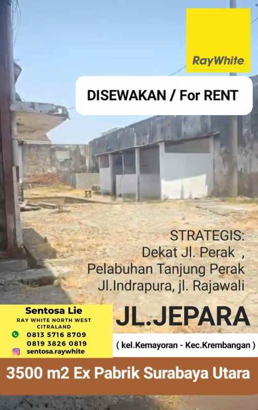 disewakan ruko gudang kantor jalan jepara