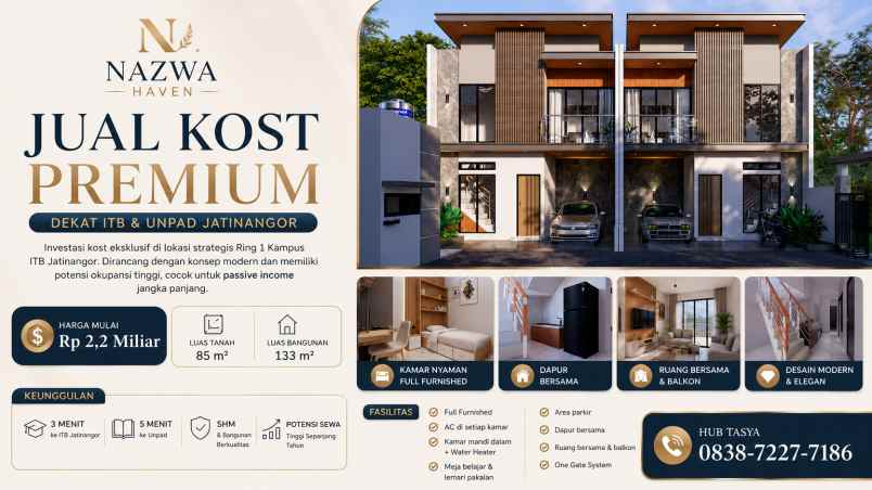 jual kost premium ring 1 kampus itb jatinangor